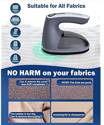 POPCHOSE Fabric Shaver, Rechargeable Lint Remover Defuzzer Sweater Shaver,  Fuzz Remover for Clothes, Sweater, Furniture, Couch, Cashmere(Two 6-Leaf